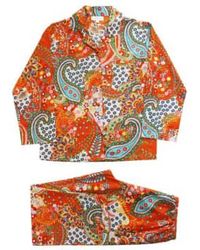 Powell Craft - Damas naranja paisley impresión algodón pijamas - Lyst