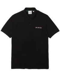 Lacoste - Embroired cotton pique polo shirt - Lyst