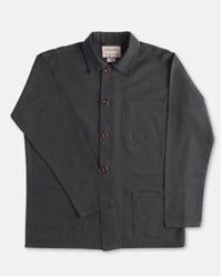 Uskees - Organic Buttoned Overshirt Charcoal Medium - Lyst