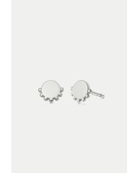 Daisy London Silver Stacked Round Beaded Stud - Bianco