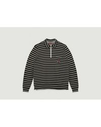 YMC Sugden Striped Sweatshirt With Logo Pocket - Black