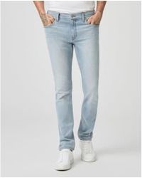 PAIGE - Jeans mezclilla mezclilla color azul claro - Lyst