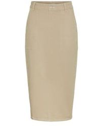 Y.A.S - | Kamina Hw Denim Ankle Skirt White Pepper Xs - Lyst