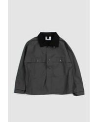 Margaret Howell - High Collar Jacket Compact Cotton Canvas Charcoal - Lyst