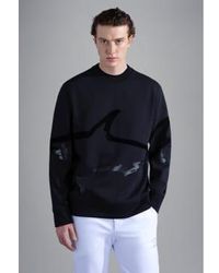 Paul & Shark - Herren-Sweatshirt aus Baumwolle mit Maxi-Hai-Print - Lyst