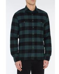 7 For All Mankind - And Black Checked Brushed Cotton Overshirt Xxl - Lyst