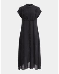 Marella - Forma Woven Tassle Detail Button Down Dress Size 12 Col - Lyst
