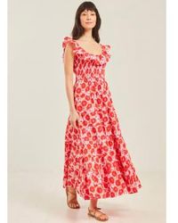 Pink City Prints - Geranium Poppy Susie Dress Xs - Lyst