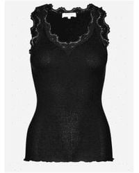 Rosemunde - Babette spitzenweste mit v-ausschnitt, farbe: 010 schwarz, größe: xs - Lyst