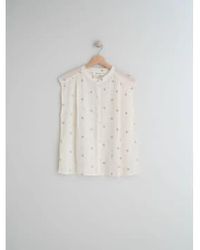indi & cold - Mc281 blouse florale en coton biologique en blanc - Lyst