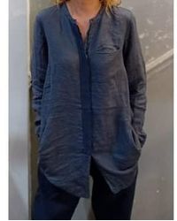 Transit - Comfort Fit Linen Jacket 1 / Navy Female - Lyst