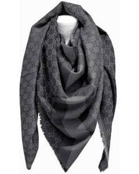 Gucci - Ssima Scarf Made Of Soft And Silk Anthracite 1 - Lyst