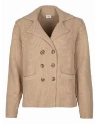 An'ge - Plain Knitted Suit Jacket In Camel - Lyst