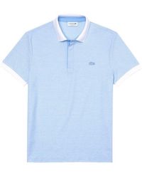 Lacoste Rib Collar Knit Piqué Polo in Blue for Men | Lyst