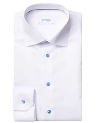 Eton - Slim Fit Camisa sarga semi sólida - Lyst