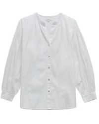 Yerse - T-shirt à cou au crochet en coton blanc - Lyst