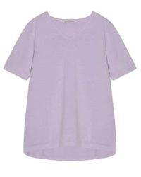 Cashmere Fashion - Trusted Handwork Cotton T-shirt Nimes V-neck Halk S / Lavendel - Lyst