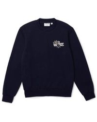 Lacoste - Holiday Sweatshirt Organic Cotton Logo Dark Navy - Lyst