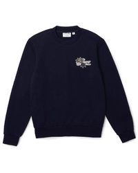 Lacoste - Sweat-shirt vacances Logo en coton biologique Dark Navy - Lyst