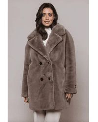 Rino & Pelle - Rino And Jeanette Double Breasted Coat Taupe 1 - Lyst
