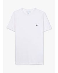 Lacoste - T-shirt en jersey en coton à pima en blanc - Lyst