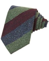 40 Colori - Burgundy Silk Three Toned Striped Tie Silk - Lyst