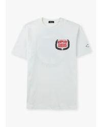 Replay - T-shirt à imprimé garage personnalisé en blanc - Lyst
