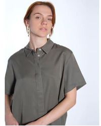 Samsøe & Samsøe - Mina Short Sleeve Shirt Dusty Olive Xs - Lyst