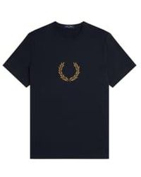 Fred Perry - Laurel Wreath Graphic T Shirt Navy - Lyst