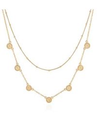 Anna Beck - Double Chain Disc Necklace Plated - Lyst