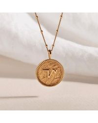 Claire Hill Designs - "thrive" Shorthand Coin Necklace Plated - Lyst