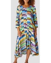 Sahara - Horizon Stripe Jersey Dress Multi 12/14 - Lyst