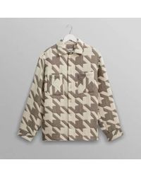Wax London - Whiting Overshirt Houndstooth Quilt Ecru S - Lyst