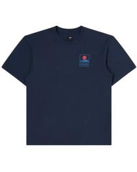 Edwin - Sunset On Mt Fuji T-shirt Navy Blazer Garment Washed S - Lyst