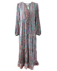 Powell Craft - 'demi' & Blue Floral Paisley Maxi Dress One Size - Lyst