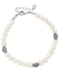 Claudia Bradby - Pearl Bracelet With 3 Labradorite Beads Silver / - Lyst
