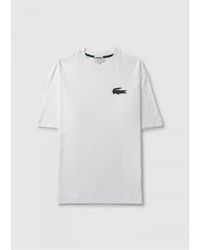 Lacoste - T-shirt oversize croco robert george en blanc - Lyst