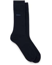 BOSS - 2 Pack Of Bamboo Touch Socks In Stretch Yarns In Dark 50491196 401 - Lyst