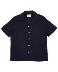 Folk - Ss Soft Collar Shirt Open Weave Check - Lyst