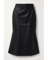 Cefinn - Lucille Fluted Leather Midi Skirt Size: 10, Col: 10 - Lyst