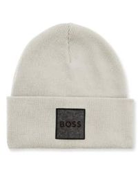 BOSS - Foxxy Beanie Hat Chalk - Lyst