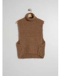 indi & cold - Camel Knitted Vest Xs - Lyst