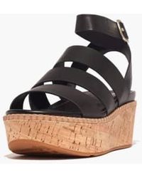 Fitflop - Eloise Leathercork Strappy Wedge Sandal - Lyst