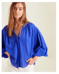 Sacre Coeur - Lena Blouson Sleeve Shirt Check - Lyst