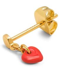 Lulu - Topping Short Love U Earring Gold Plated Brass - Lyst