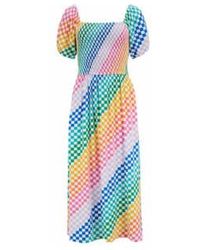 Sugarhill - Jolene Shirred Checkboard Dress 08 - Lyst