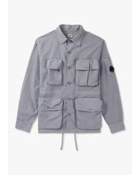C.P. Company - Cp Company Mens Flatt Nylon Utility Overshirt Jacket In Drizzle - Lyst
