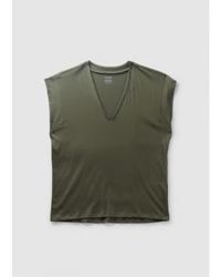 FRAME - Womens Le Mid Rise V Neck T Shirt In Fatigue - Lyst