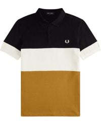 Fred Perry Colour Block Panel Polo Shirt in Blue for Men | Lyst