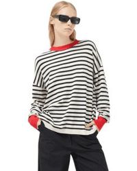 Compañía Fantástica - Long Sleeve Top In And White Stripes With Red From - Lyst